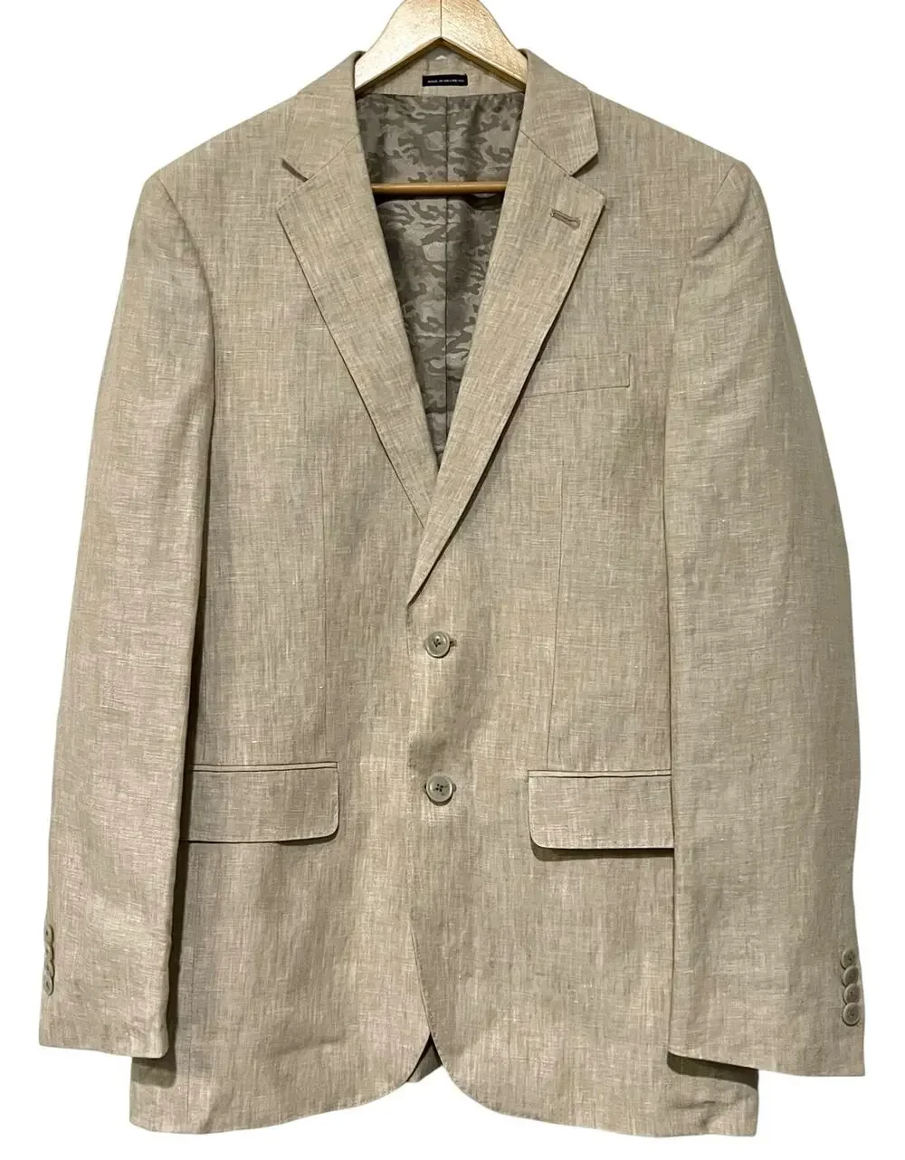 JOE Joseph Abboud Mens 38R 100% LINEN Blazer Sport Coat Suit Jacket Beige